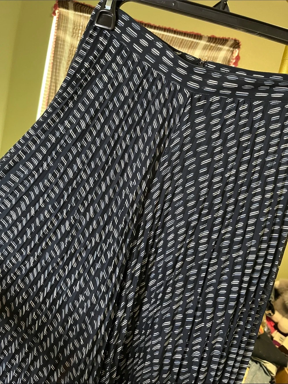 NWT Club Monaco Navy and White Pleated Wide Leg Pants Size 0 women’s - Picture 2 of 6